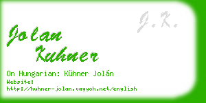 jolan kuhner business card